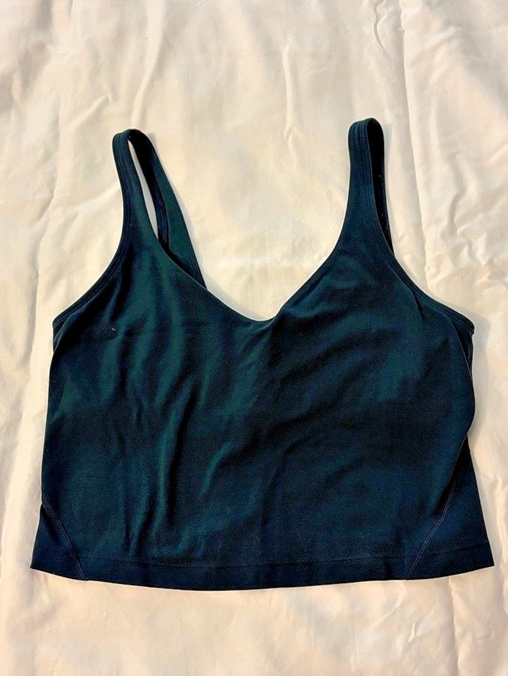 lululemon Align Tank Black Cropped Tank Top Size 6 Dark Green